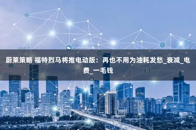 蔚莱策略 福特烈马将推电动版：再也不用为油耗发愁_衰减_电费_一毛钱